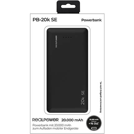 PowerBank RealPower PB-20k SE 20000mAh USB Type-C повербанк, фото 3