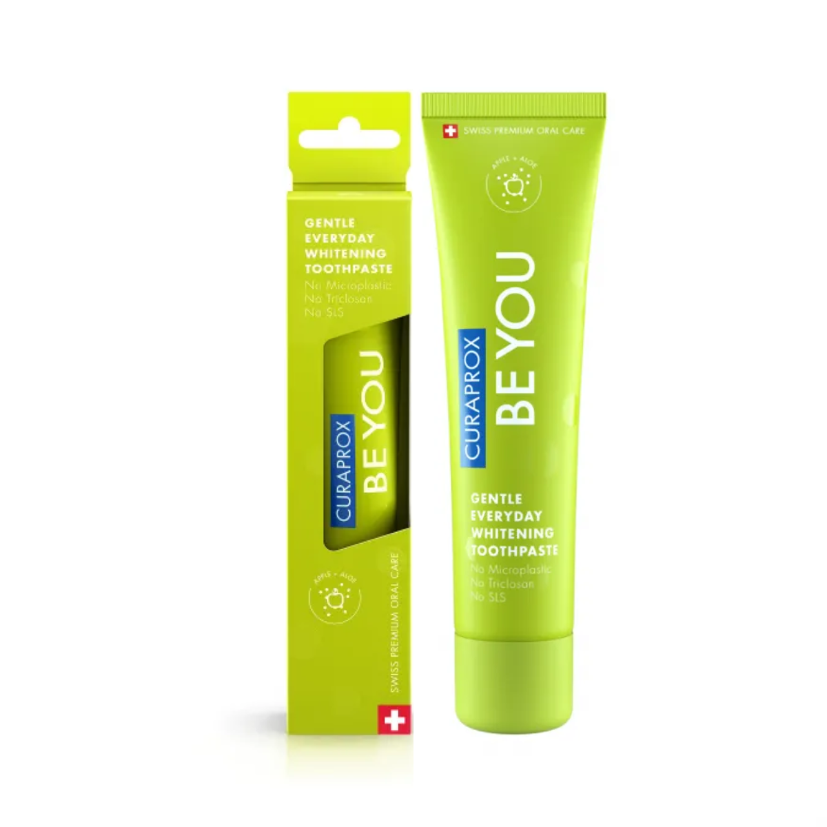 Зубна паста відбілююча Be You Green зі смаком яблука й алое (60 мл) CURAPROX, фото 1