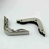Набір - Замок Лілія колір срібло + Кутки для клапана №5 + Ручка-ланцюжок Фурнітура для сумки, фото 5