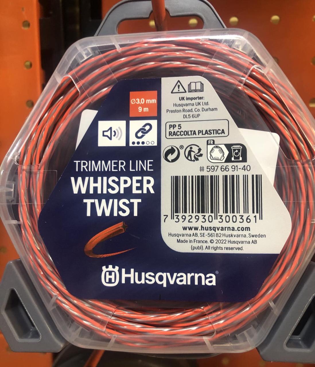 Корд тримірний Husqvarna Whisper Twist 3.0мм*9м помаранчевий/чорний блістер (5976691-40)