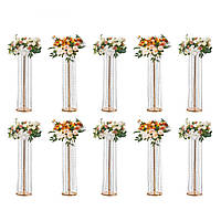 VEVOR набір з 10 квіткових табуретів 20x20x90см підставка для квітів залізна тумбочка сучасна кришталева ваза