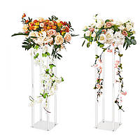 VEVOR набір з 2 квіткових табуретів квадратний 20x20x80см квіткова підставка акриловий приставний столик