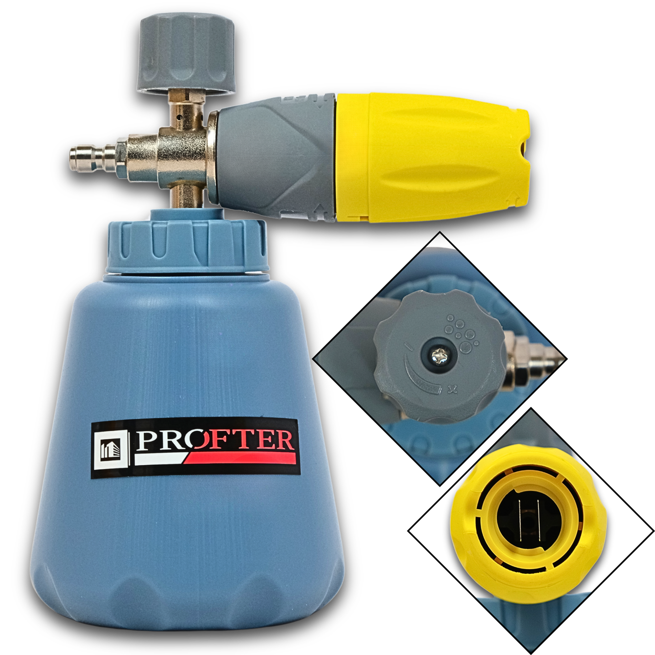 Професійна пінна насадка для мийки піногенератор Profter Pro S-15 Yellow (360 градусів)