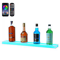 VEVOR Bar Shelf Wine Rack Світлодіодне освітлення Настінний 1-рівневий дисплей 762 мм 322314