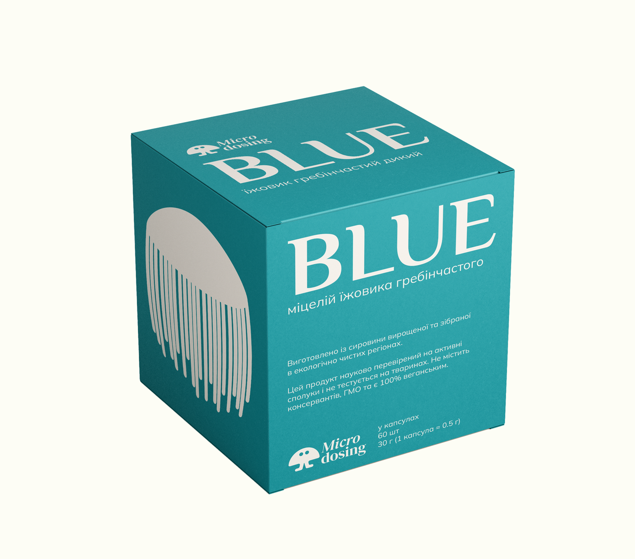 Дієтична добавка “Blue” Міцелій Їжовика гребінчастого, 60 капсул по 0.5 г