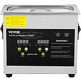 Цифровий ультразвуковий очисник VEVOR 3L Нагрівач Таймер Очищення ювелірних окулярів 323818, фото 9