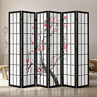 Перегородка VEVOR Японська перегородка 6 частин для поділу кімнат квіти вишні 311660
