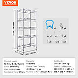 VEVOR 5-ярусний тримач для глечиків для води, двоярусна стійка для глечиків для води, 10 пляшок 302807, фото 7