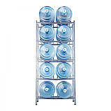 VEVOR 5-ярусний тримач для глечиків для води, двоярусна стійка для глечиків для води, 10 пляшок 302807, фото 9