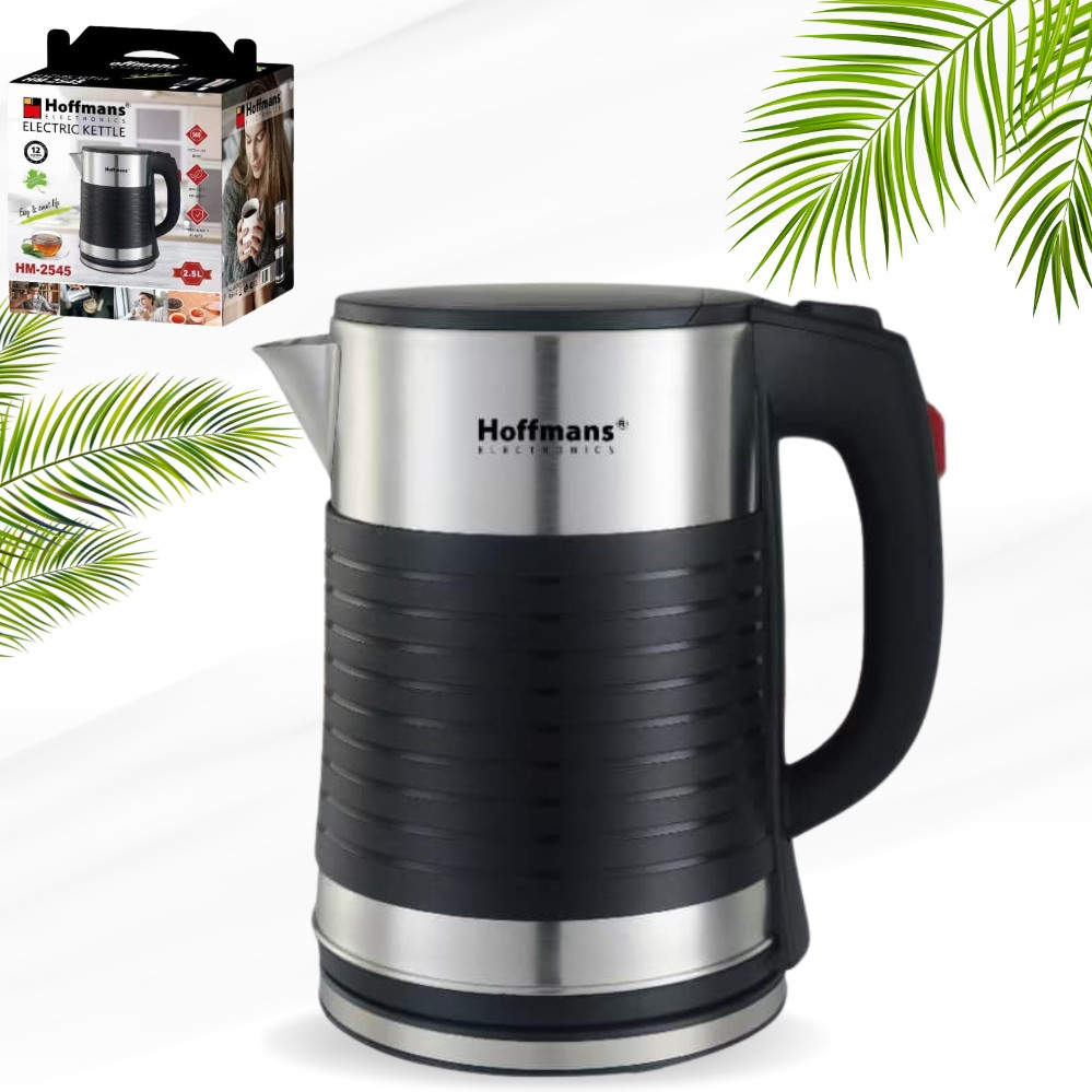 Електричний чайник 2,5 л металевий Hoffmans Electronics HM-2545 Електрочайник для дому 2000W Чорний
