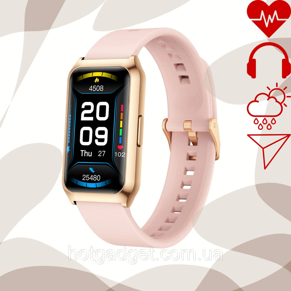 Смарт годинник жіночий Lemfo G301 GOLD (пульсоксиметр)