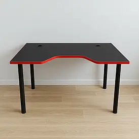 Геймерський стіл серія X13(120 см)+Полиця під системний блок CNC MEBLI Comfort "Чорний-Червоний"