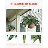 Штучна бостонська папороть VEVOR Пластикова папороть 30 гілок Декорація 2 шт. 300486, фото 3