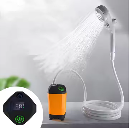 Портативний душ з акумулятором 4800mAh та цифровим дисплеєм температури, фото 1