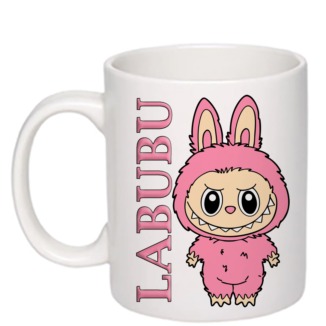 Чашка з друком "Labubu" №1 330 мл (колір білий) (27089)