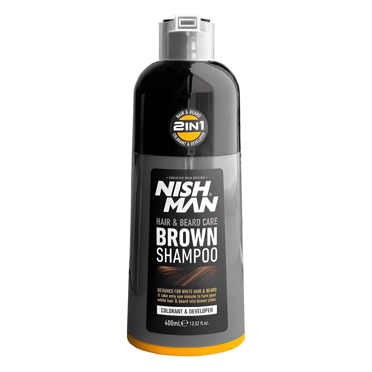 Шампунь-фарба для волосся, бороди та вусів Nishman Hair Bear Care Dark Brown Shampoo, 400 мл (10605012)