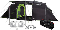 Шестимісний намет High Peak Tauris 6 | Кемпінгова тунельна палатка з двома спальнями і великим тамбуром для відпочинку на природі