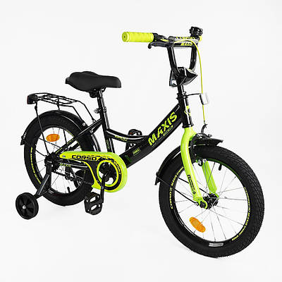 Велосипед дитячий 2-х колісний 16" CORSO MAXIS CL-16338 чорно-салатовий