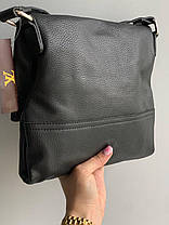 Чоловіча сумка месенджер Louis Vuitton чорна з канви з регульованим ремінцем барсетка на 1 відділення, фото 3