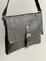 Чоловіча сумка месенджер Louis Vuitton чорна з канви з регульованим ремінцем барсетка на 1 відділення, фото 4