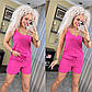 Літній жіночий костюм вільні шорти та майка оверсайз (р. 42-48) 7KO3833, фото 7