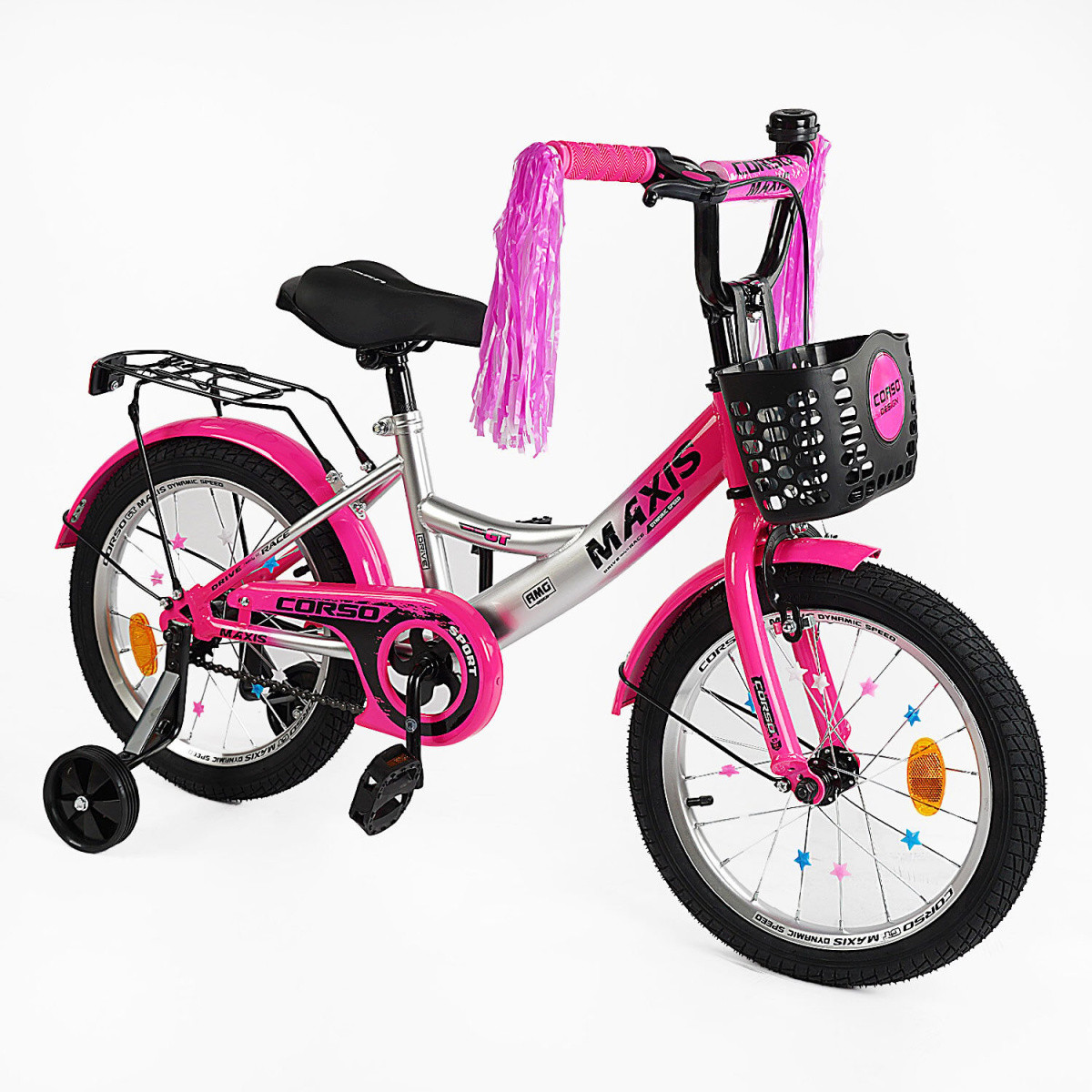 Велосипед дитячий 2-х колісний 16" CORSO MAXIS CL-16359 рожево-сталевий, фото 1