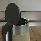 Електрочайник 2,5 л металевий Hoffmans Electronics HM-2545 Електричний чайник для дому 2000W Бежевий, фото 7