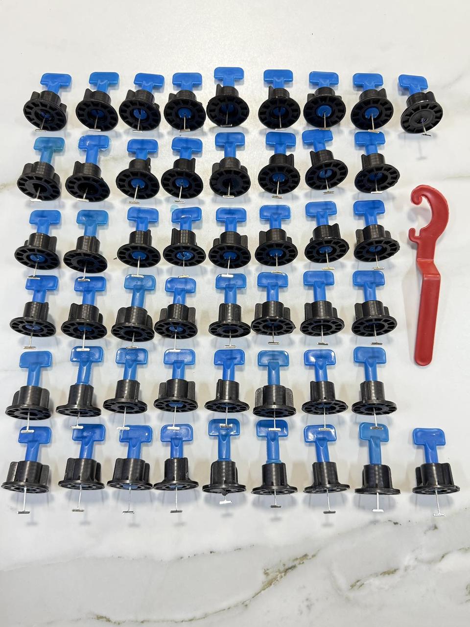 Багаторазова система вирівнювання плитки (СВП) 0.9 мм T-Nova 50 од/уп + ключ (SVPM09), фото 1