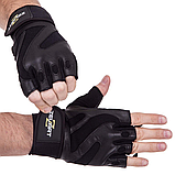 Рукавички для фітнесу та силових тренувань Zelart SB-161064 Чорний (М-2ХL), фото 3