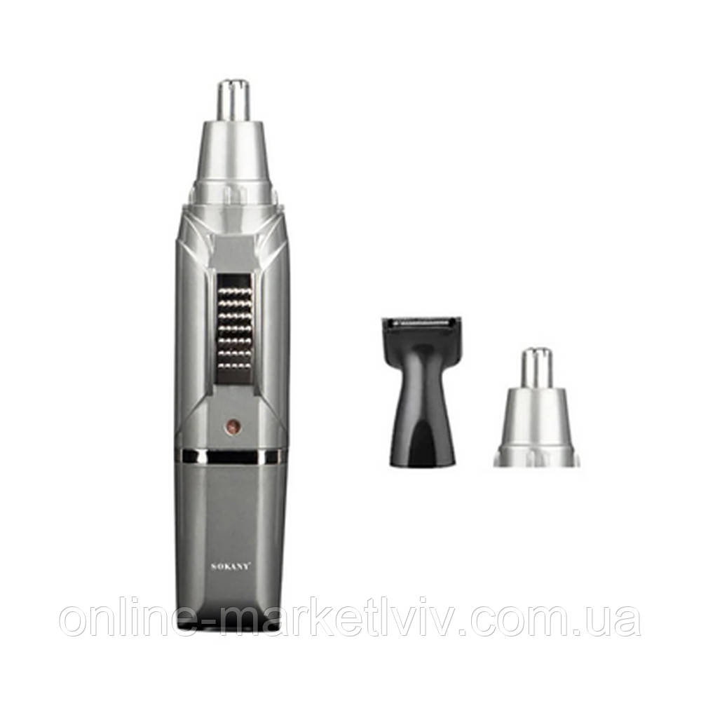 Акумуляторний тример для носа і вух + 2 насадки, SK-316 / Тример для вух / Машинка для стрижки бороди, фото 1