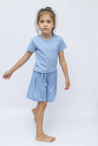 Дитячий комплект для дівчинки спідниця-шорти рубчик