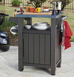 Стіл-буфет садовий для барбекю Keter UNITY, коричневий, 105 л