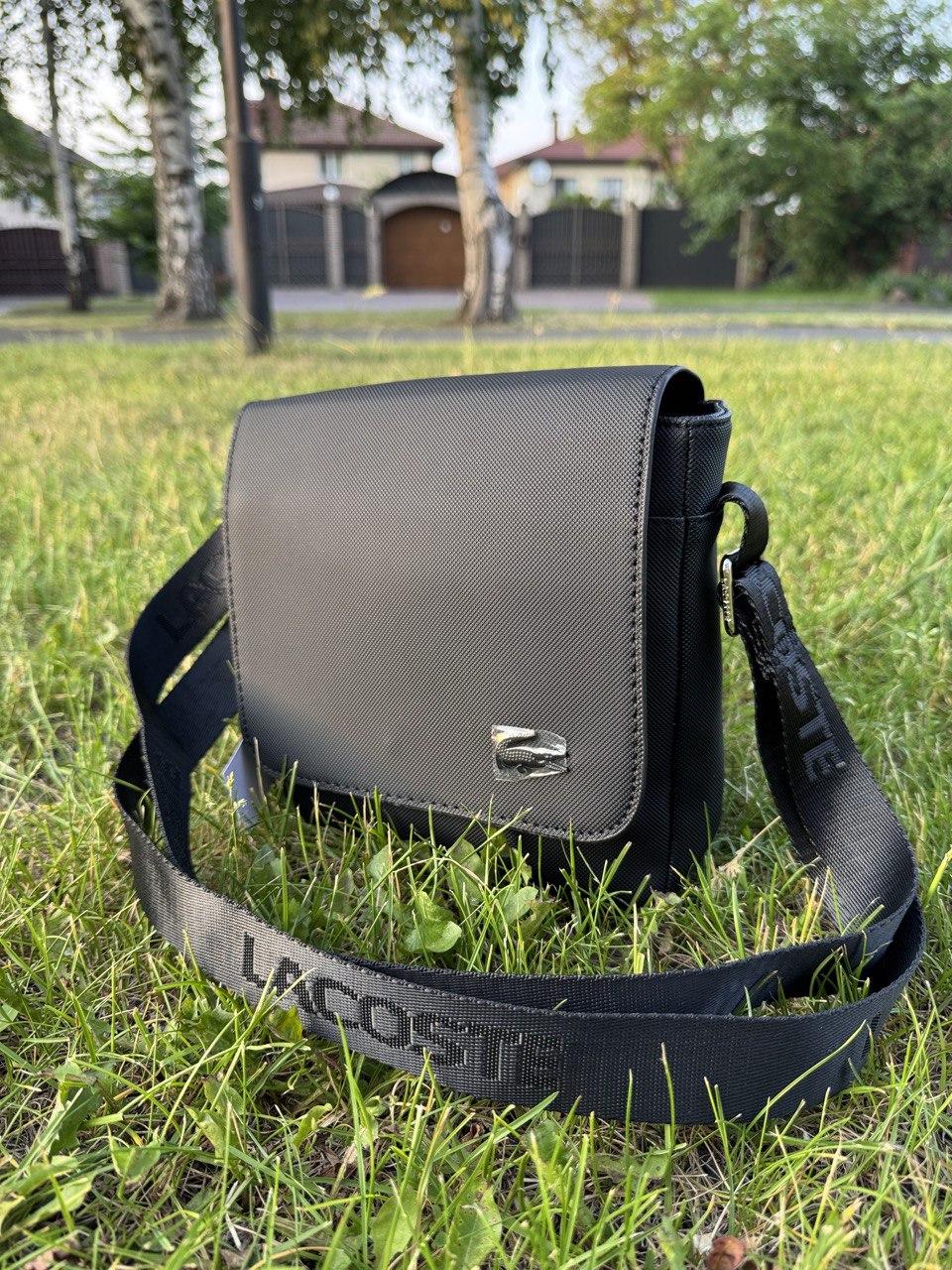 Чоловіча сумка через плече Lacoste (2027) чорна, фото 1