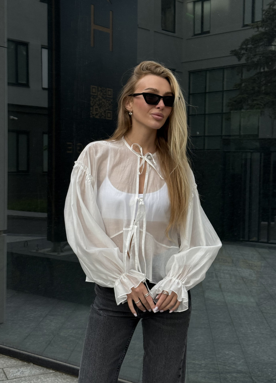 Блузка вуаль на зав'язках