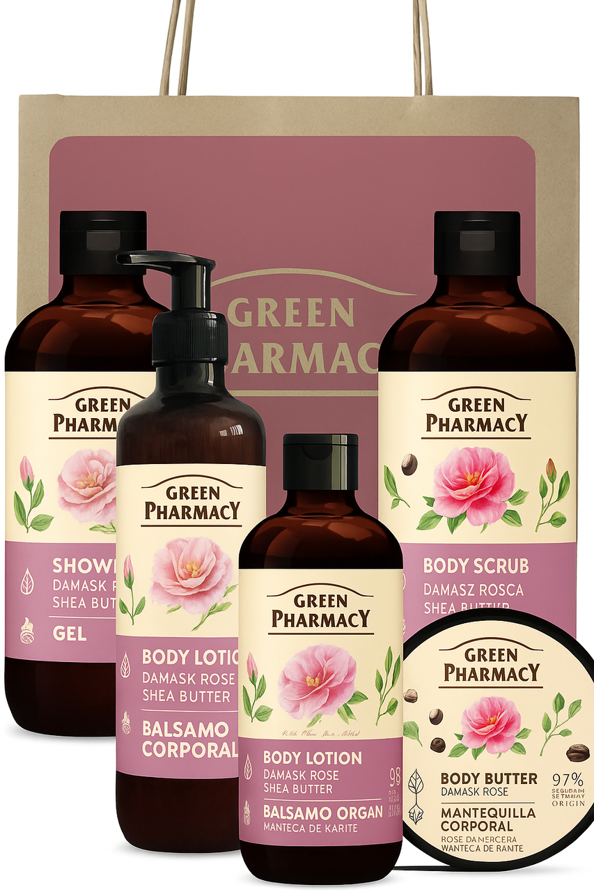 Набір для тіла Дамаська троянда та масло ши Green Pharmacy