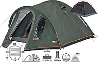 Чотиримісний намет High Peak Nevada 4.1 | Універсальна купольна палатка з тамбуром для зберігання спорядження