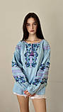 Вишиванка жіноча Вітана (Ж1602) (льон небесно-блакитний), фото 6