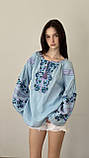 Вишиванка жіноча Вітана (Ж1602) (льон небесно-блакитний), фото 8