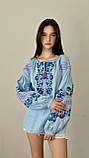 Вишиванка жіноча Вітана (Ж1602) (льон небесно-блакитний), фото 7