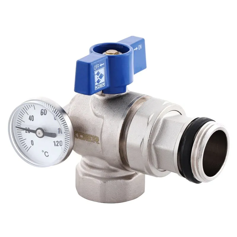 Кран з американкою "антипротечка" з термометром Чехія KP.1033-Gi - 1''