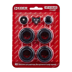 Комплект для радіатора Чехія SET-01.Black 1/2" Без кріплення чорного кольору