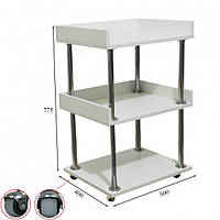 Косметологическая тележка ВК-01 с бортиками для салонов красоты и кабинетов удобная и надежная