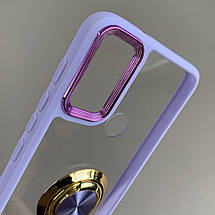 Чохол для Motorola E40 чохол із золотим кільцем тримачем на телефон моторола е40 бузковий q08h, фото 2