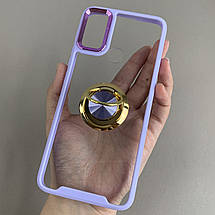 Чохол для Motorola E40 чохол із золотим кільцем тримачем на телефон моторола е40 бузковий q08h, фото 5