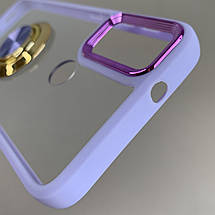 Чохол для Motorola E40 чохол із золотим кільцем тримачем на телефон моторола е40 бузковий q08h, фото 4