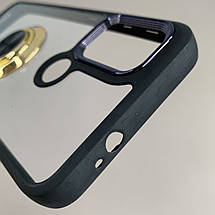 Чохол для Motorola G20 чохол із золотим кільцем тримачем на телефон моторола г20 чорний q08h, фото 4