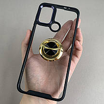 Чохол для Motorola G20 чохол із золотим кільцем тримачем на телефон моторола г20 чорний q08h, фото 5