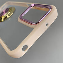 Чохол для Motorola G13 чохол із золотим кільцем тримачем на телефон моторола г13 бежевий q08h, фото 4