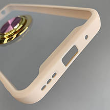 Чохол для Motorola G13 чохол із золотим кільцем тримачем на телефон моторола г13 бежевий q08h, фото 3