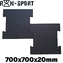 Гумове покриття для тренажерного залу модульне гумові плитки RN Sport "Ластівчин хвіст" 700x700x20 мм